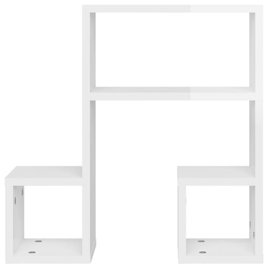 Wandschappen 2 st 50x15x50 cm spaanplaat hoogglans wit MeubelReus