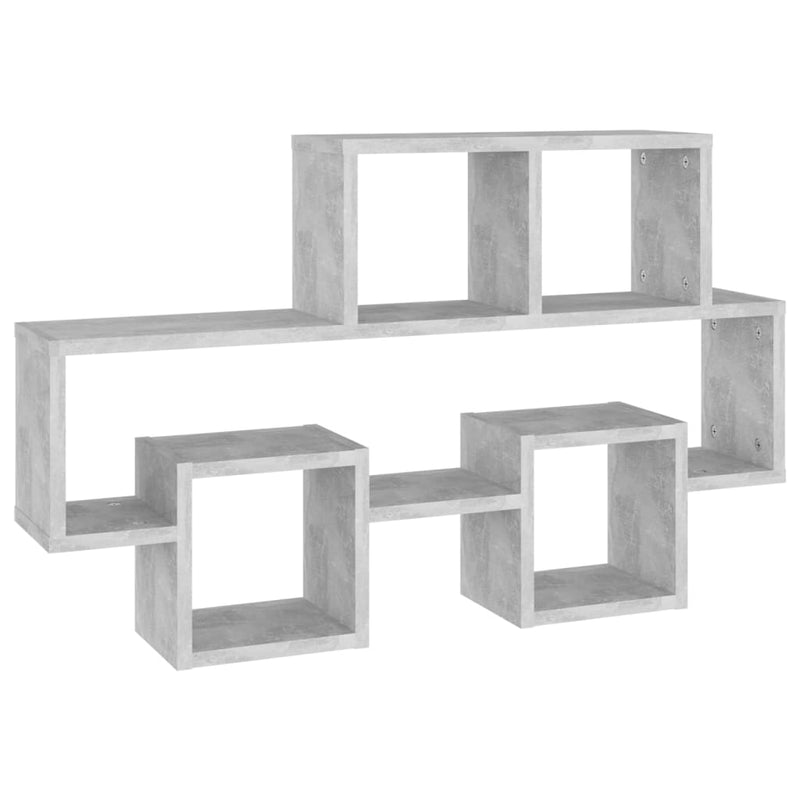 Wandschap auto-vormig 82x15x51 cm spaanplaat betongrijs MeubelReus