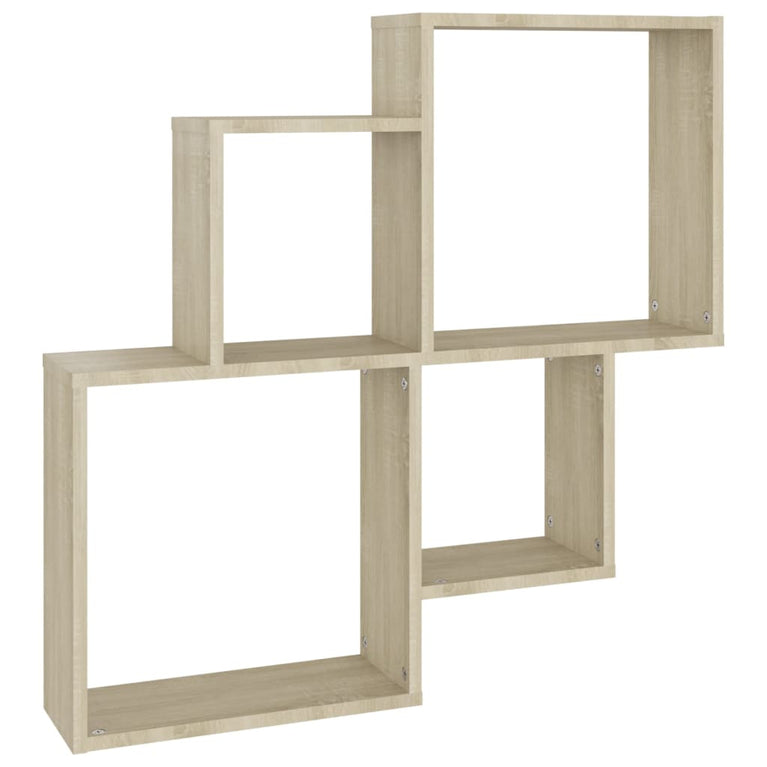 Wandschap kubus 80x15x78,5 cm spaanplaat sonoma eiken MeubelReus