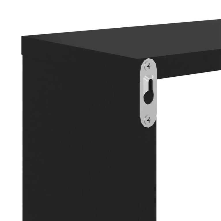 Wandschappen 2 st 100x15x20 cm spaanplaat zwart MeubelReus