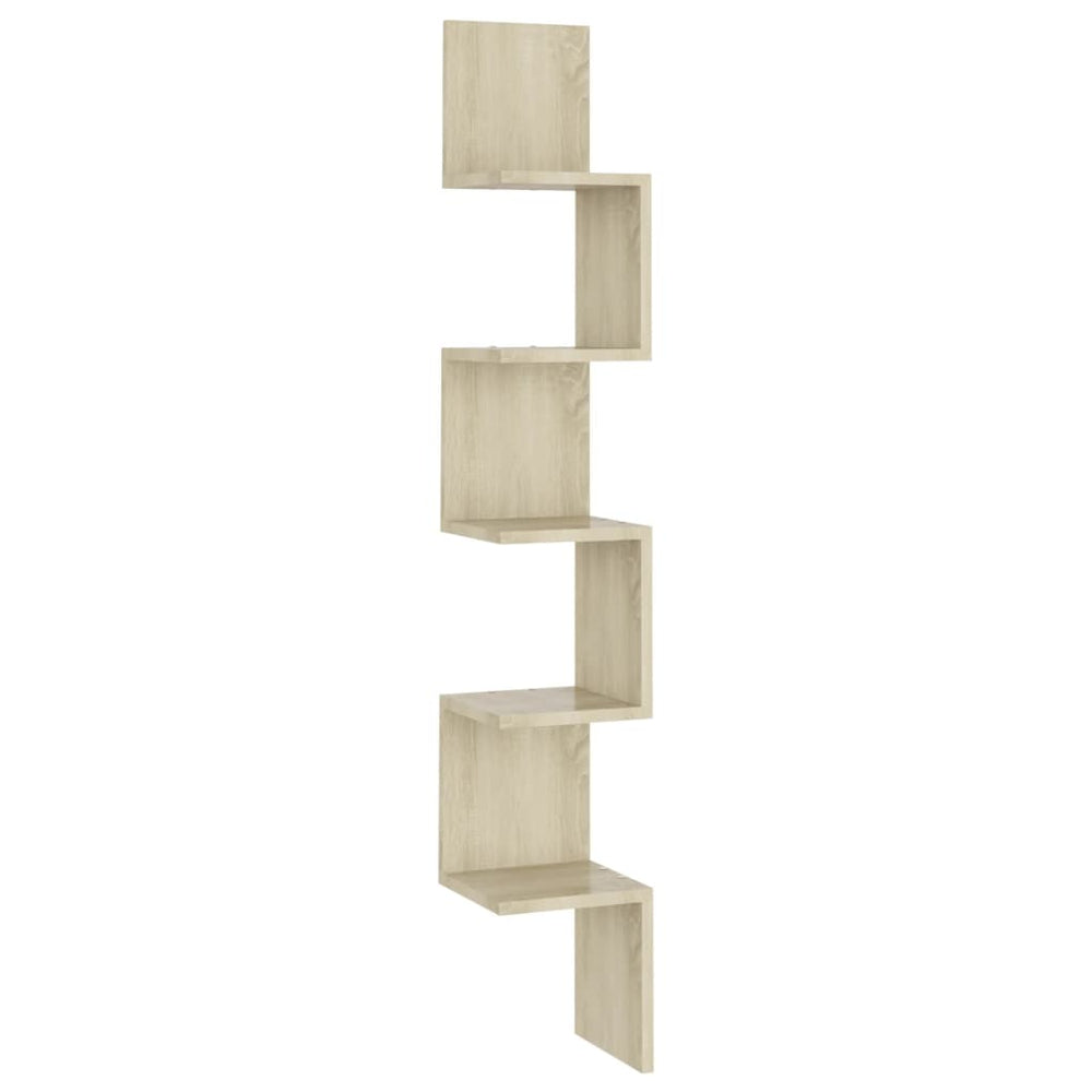 Hoekwandschap 20x20x127,5 cm spaanplaat sonoma eikenkleurig MeubelReus