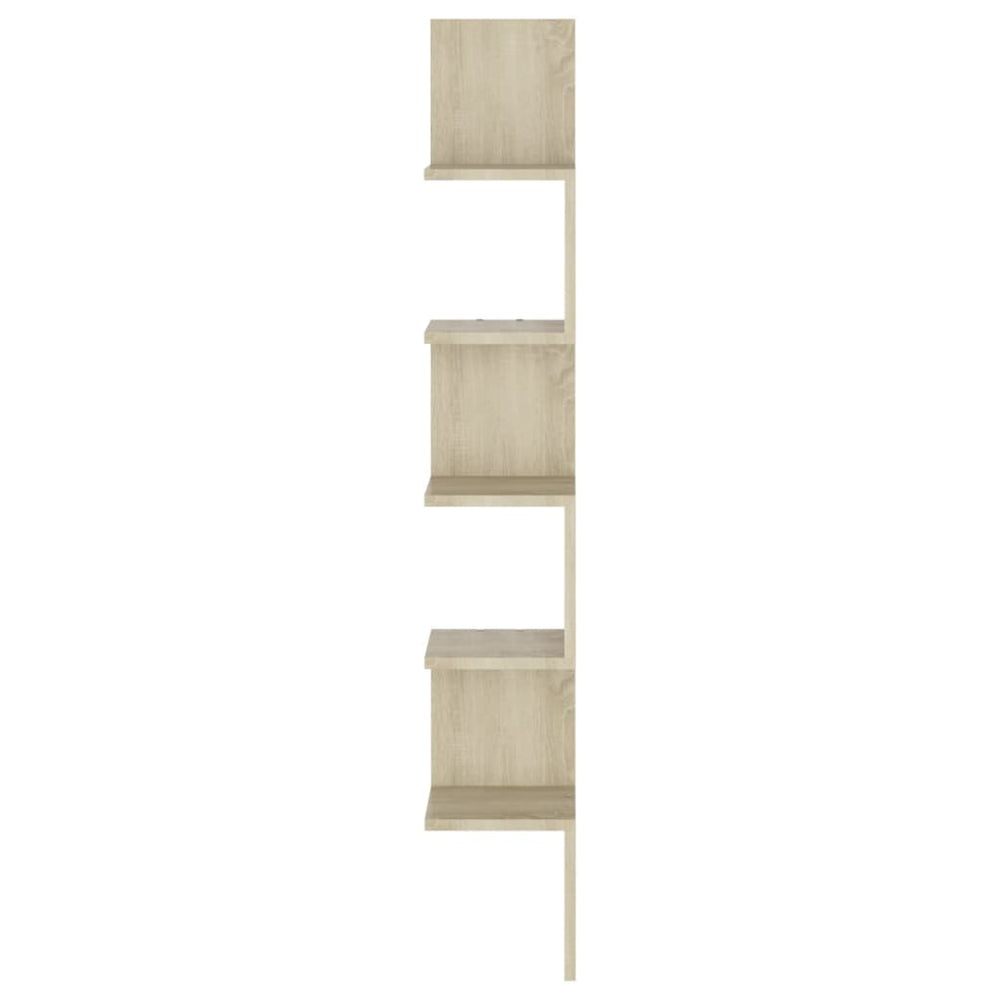 Hoekwandschap 20x20x127,5 cm spaanplaat sonoma eikenkleurig MeubelReus