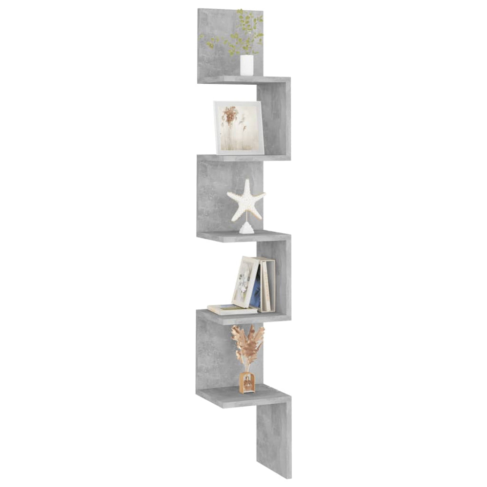 Hoekwandschap 20x20x127,5 cm spaanplaat betongrijs MeubelReus