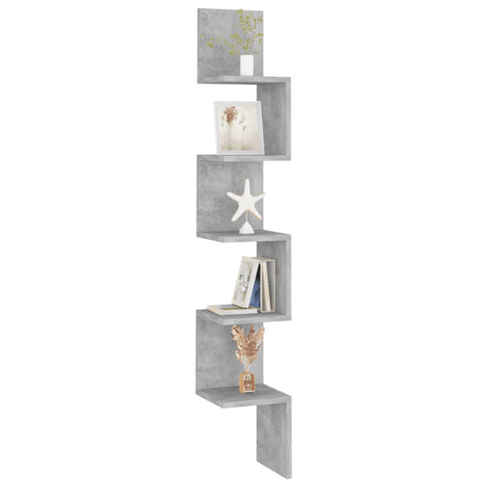 Hoekwandschap 20x20x127,5 cm spaanplaat betongrijs MeubelReus