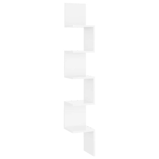 Hoekwandschap 20x20x127,5 cm spaanplaat hoogglans wit MeubelReus