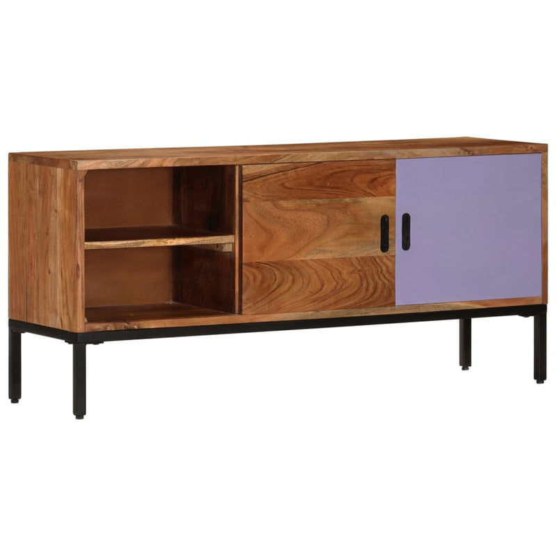 Tv-meubel 110x30x50 cm massief acaciahout honingbruin en grijs MeubelReus