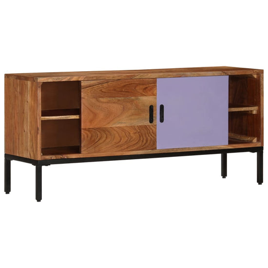 Tv-meubel 110x30x50 cm massief acaciahout honingbruin en grijs MeubelReus