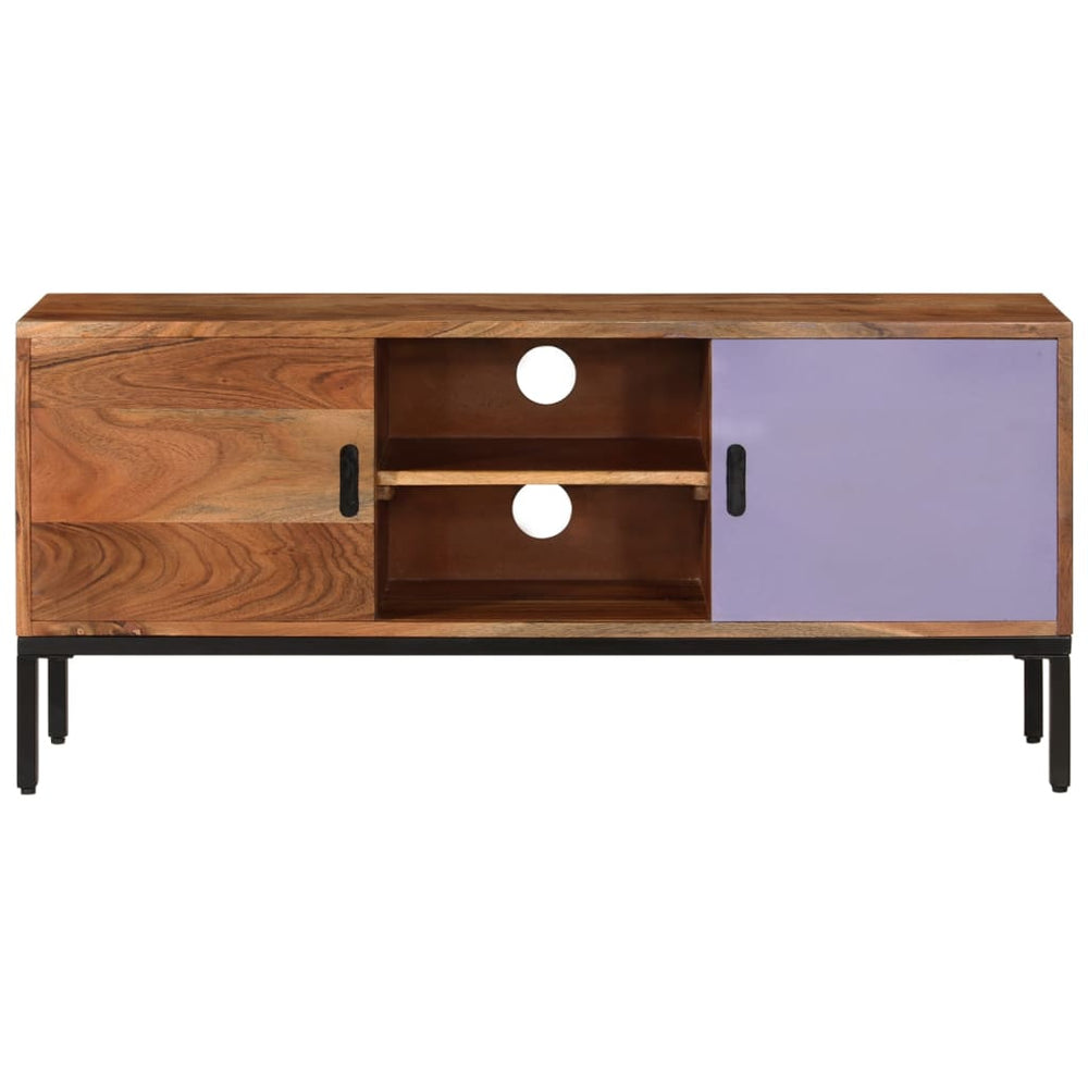 Tv-meubel 110x30x50 cm massief acaciahout honingbruin en grijs MeubelReus