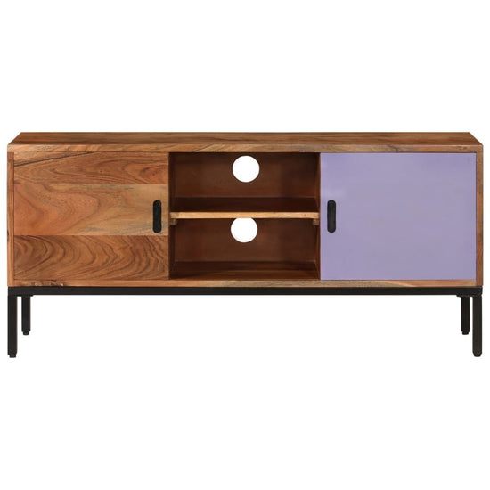 Tv-meubel 110x30x50 cm massief acaciahout honingbruin en grijs MeubelReus