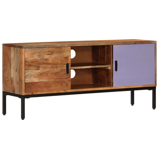 Tv-meubel 110x30x50 cm massief acaciahout honingbruin en grijs MeubelReus