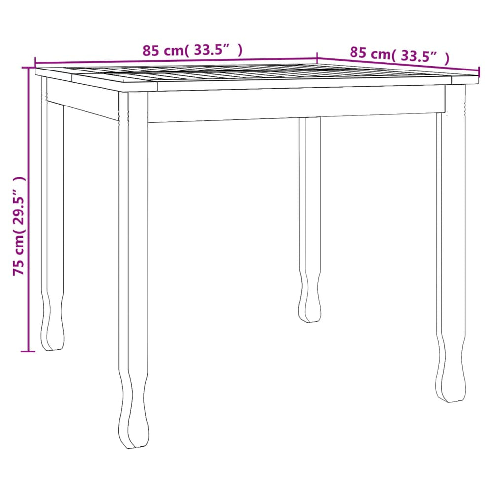 Tuintafel 85x85x75 cm massief teakhout MeubelReus