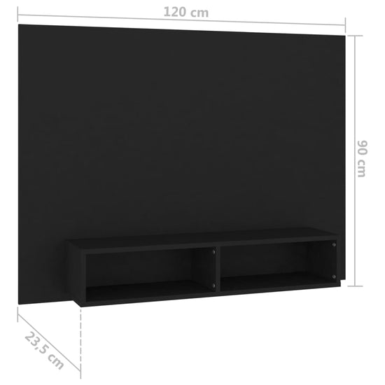 Tv-wandmeubel 120x23,5x90 cm spaanplaat zwart MeubelReus