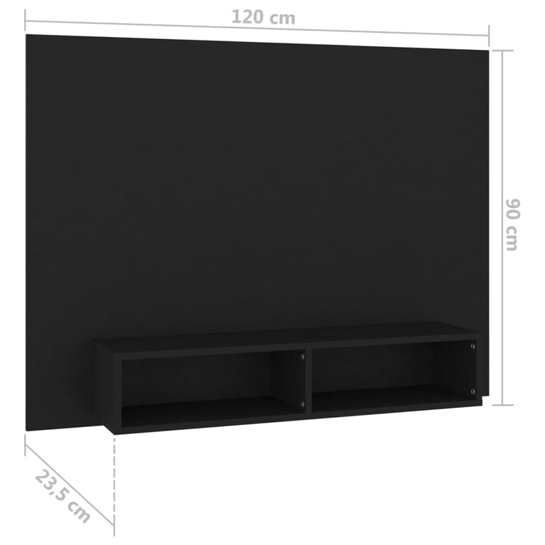 Tv-wandmeubel 120x23,5x90 cm spaanplaat zwart MeubelReus