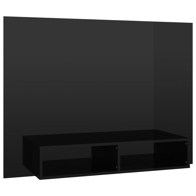 Tv-wandmeubel 120x23,5x90 cm spaanplaat hoogglans zwart MeubelReus