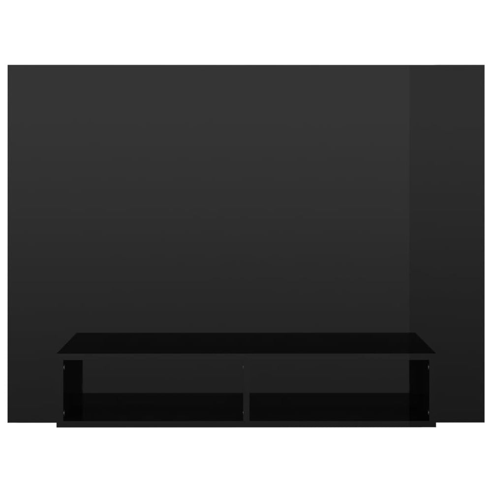 Tv-wandmeubel 120x23,5x90 cm spaanplaat hoogglans zwart MeubelReus