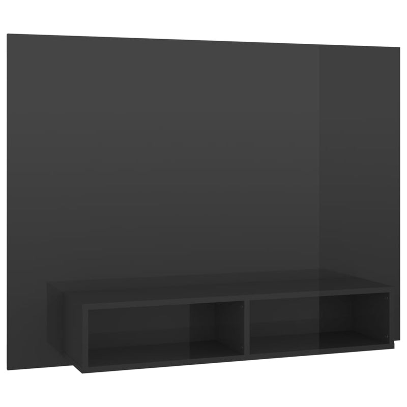 Tv-wandmeubel 120x23,5x90 cm spaanplaat hoogglans grijs MeubelReus