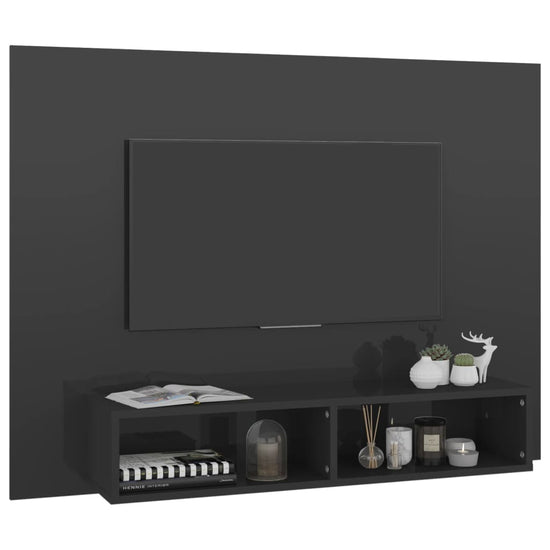 Tv-wandmeubel 120x23,5x90 cm spaanplaat hoogglans grijs MeubelReus