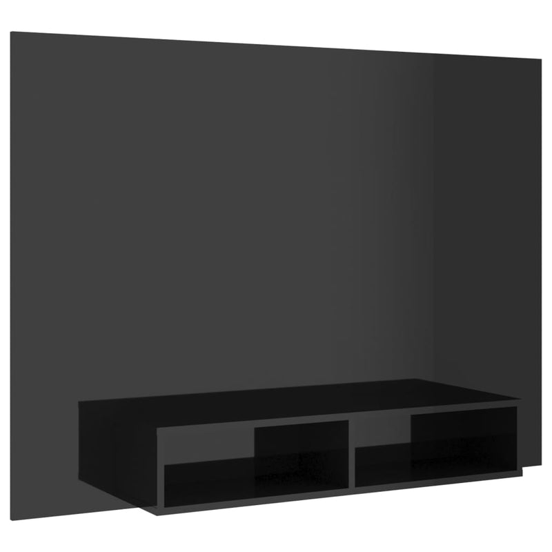 Tv-wandmeubel 135x23,5x90 cm spaanplaat hoogglans zwart MeubelReus