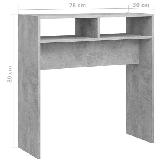 Wandtafel 78x30x80 cm spaanplaat betongrijs MeubelReus