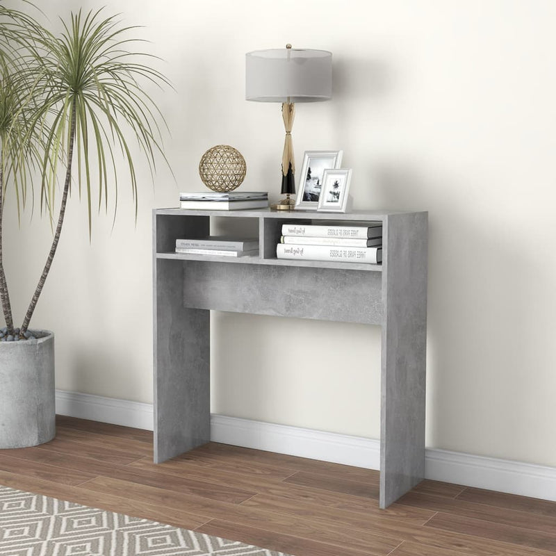 Wandtafel 78x30x80 cm spaanplaat betongrijs MeubelReus