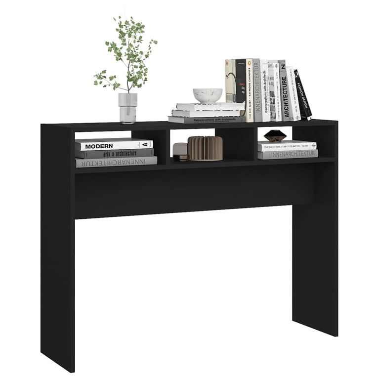 Wandtafel 105x30x80 cm spaanplaat zwart