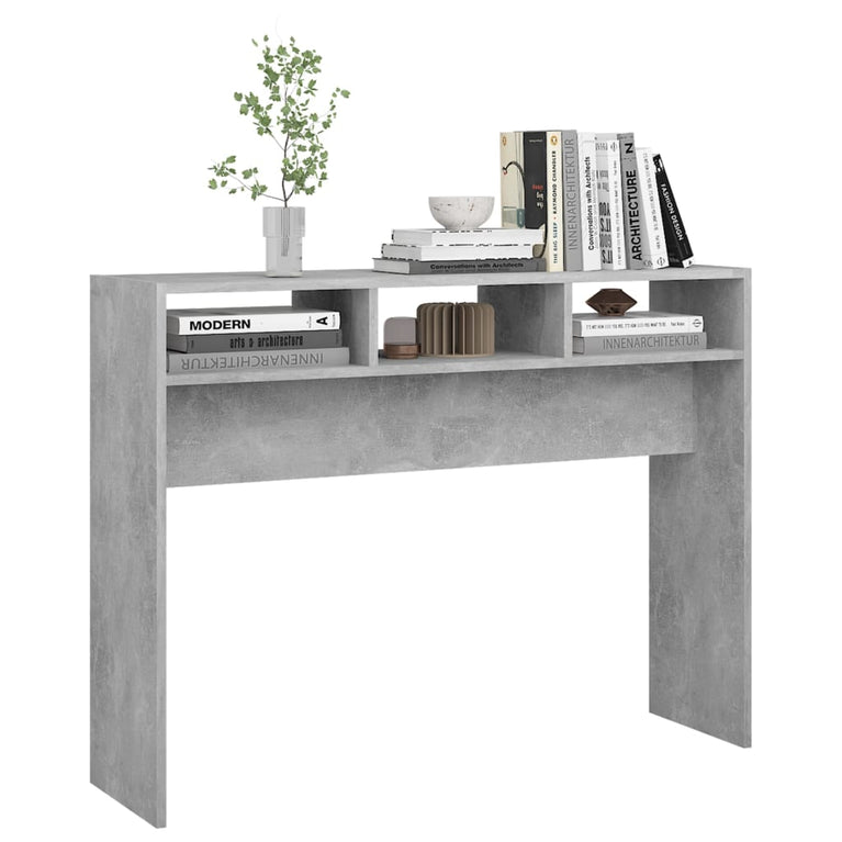 Wandtafel 105x30x80 cm spaanplaat betongrijs MeubelReus