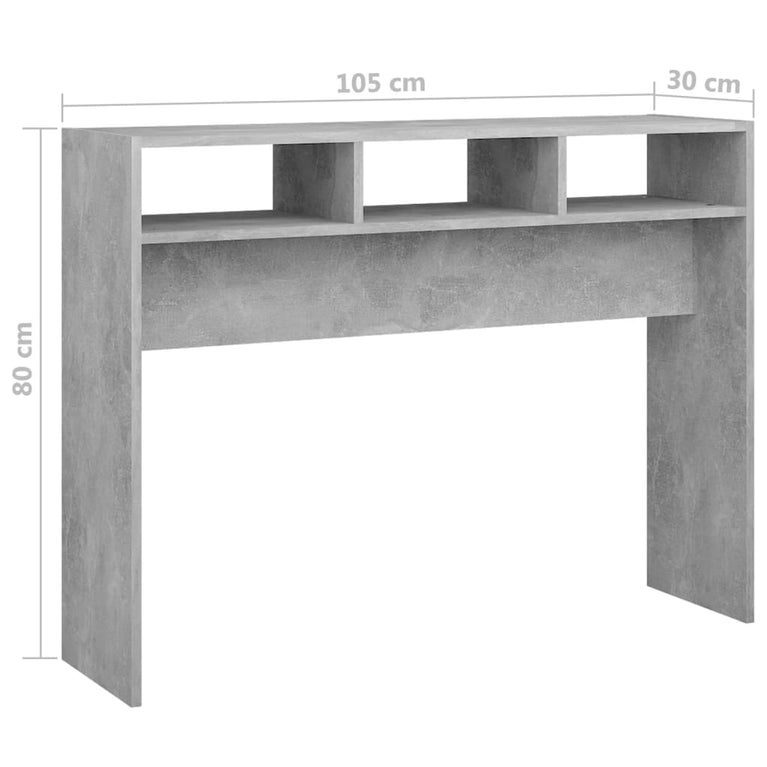 Wandtafel 105x30x80 cm spaanplaat betongrijs MeubelReus
