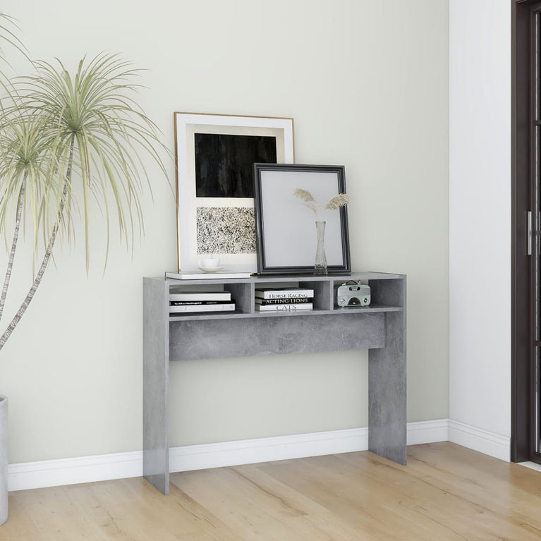 Wandtafel 105x30x80 cm spaanplaat betongrijs MeubelReus