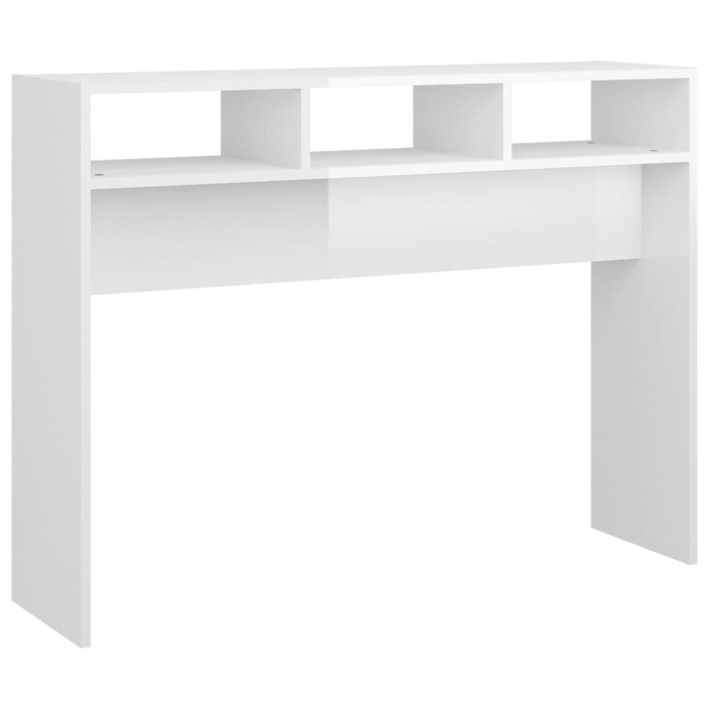 Wandtafel 105x30x80 cm spaanplaat hoogglans wit MeubelReus