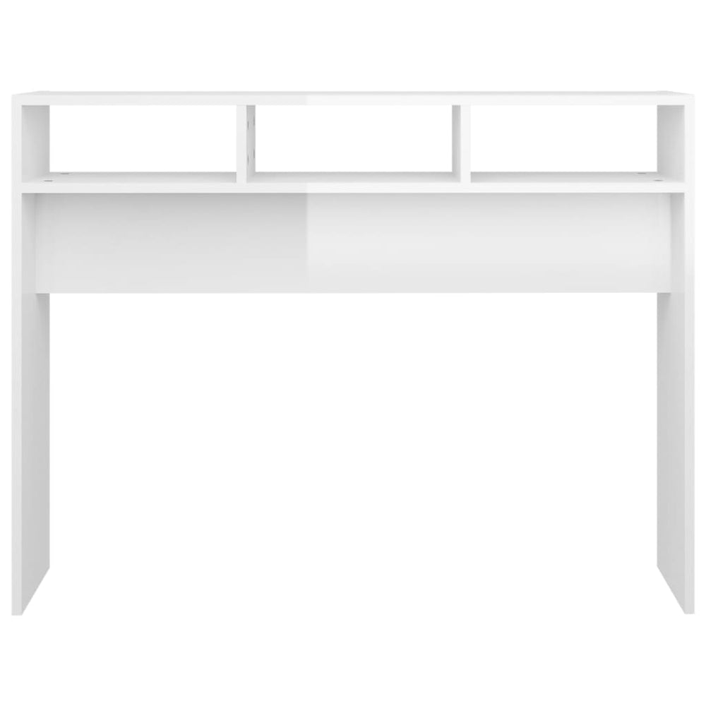 Wandtafel 105x30x80 cm spaanplaat hoogglans wit MeubelReus