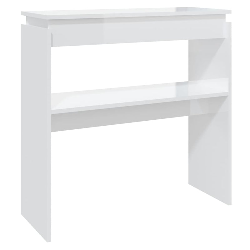 Wandtafel 80x30x80 cm spaanplaat hoogglans wit