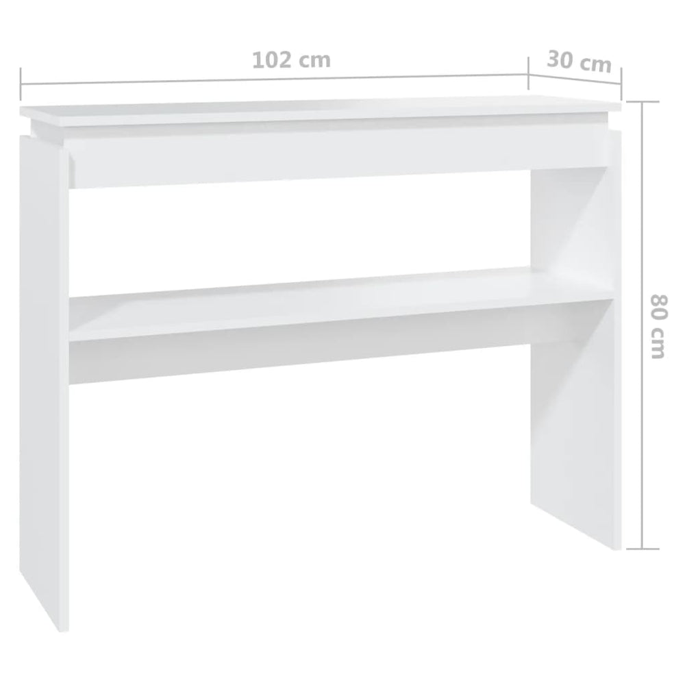 Wandtafel 102x30x80 cm spaanplaat wit MeubelReus