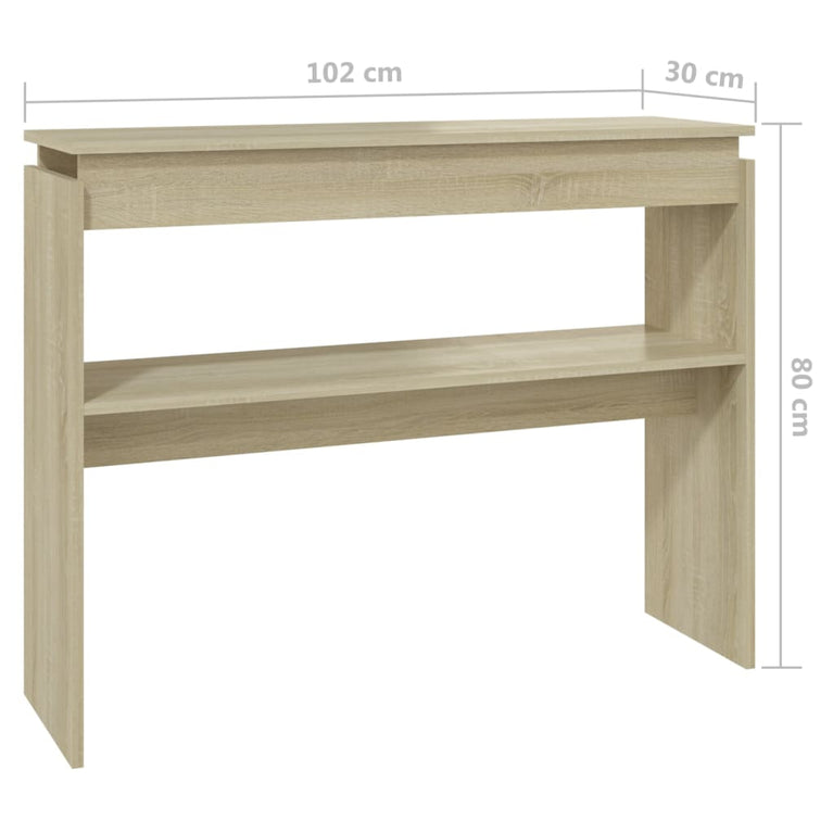 Wandtafel 102x30x80 cm spaanplaat sonoma eikenkleurig