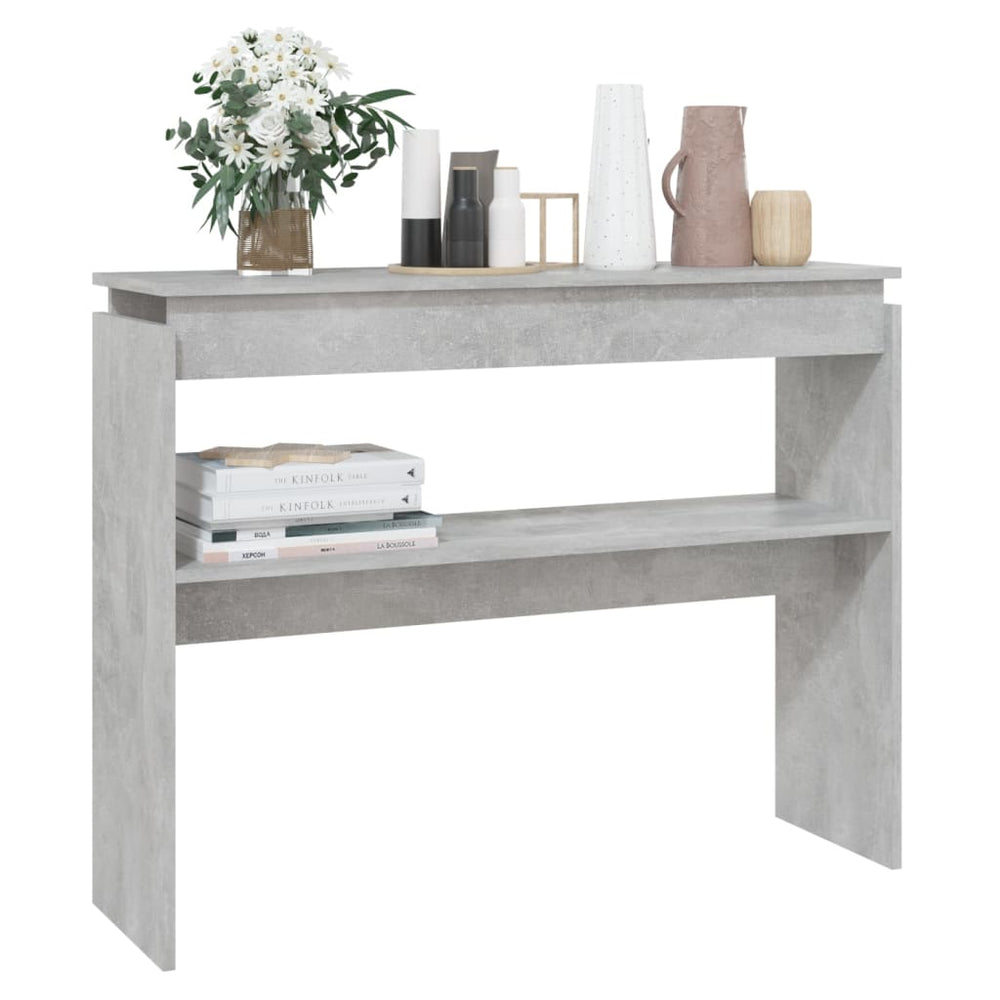 Wandtafel 102x30x80 cm spaanplaat betongrijs MeubelReus