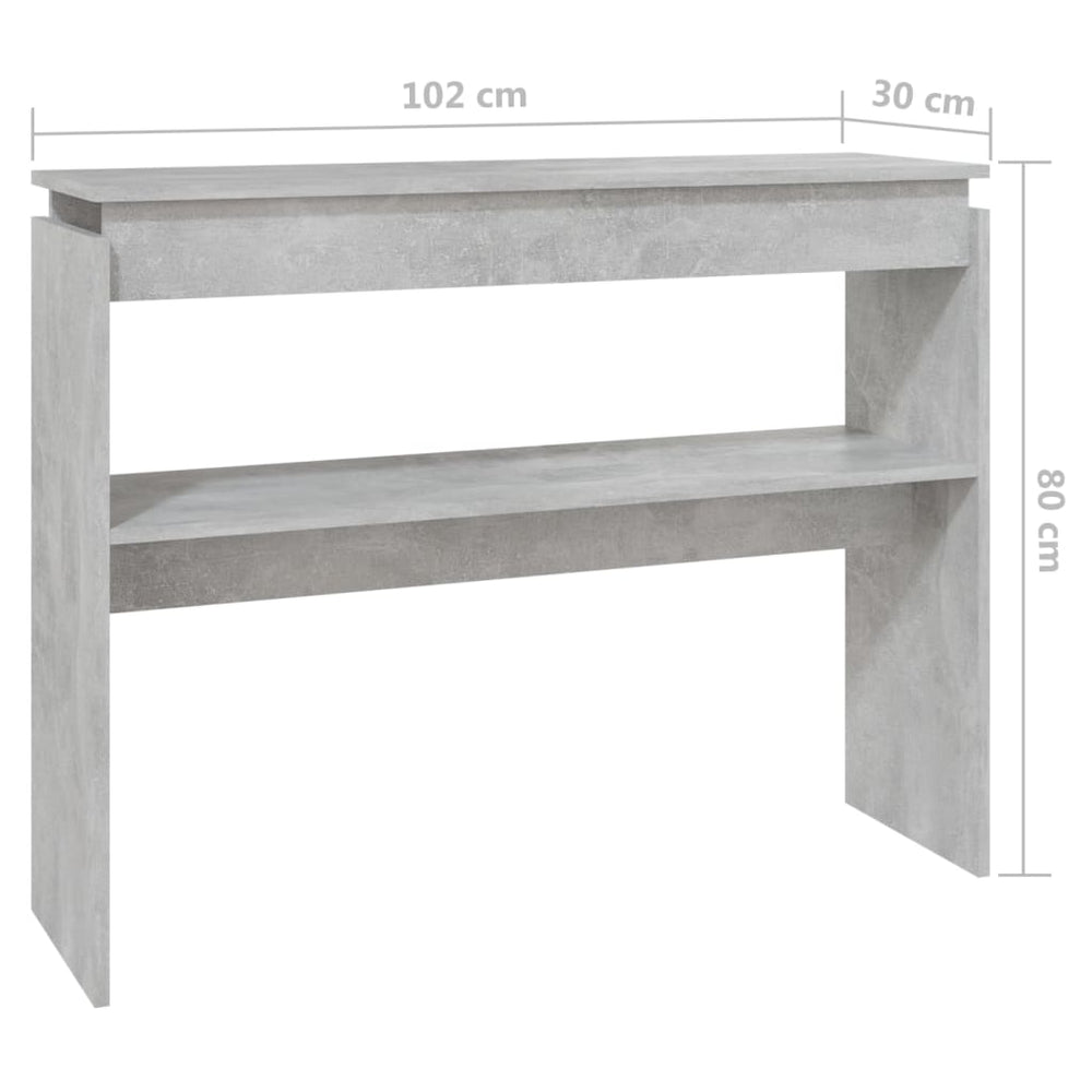 Wandtafel 102x30x80 cm spaanplaat betongrijs MeubelReus