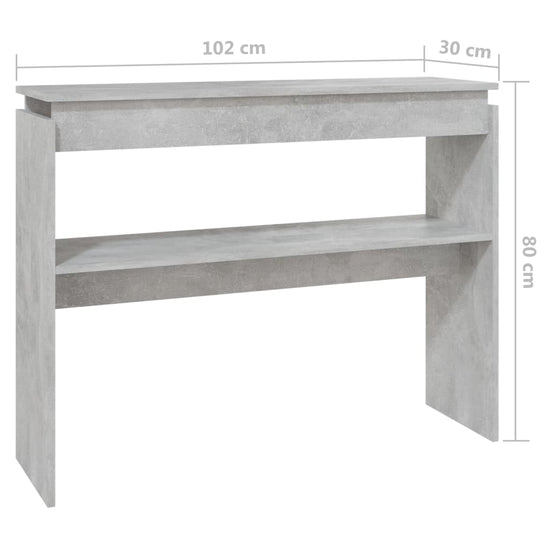 Wandtafel 102x30x80 cm spaanplaat betongrijs MeubelReus