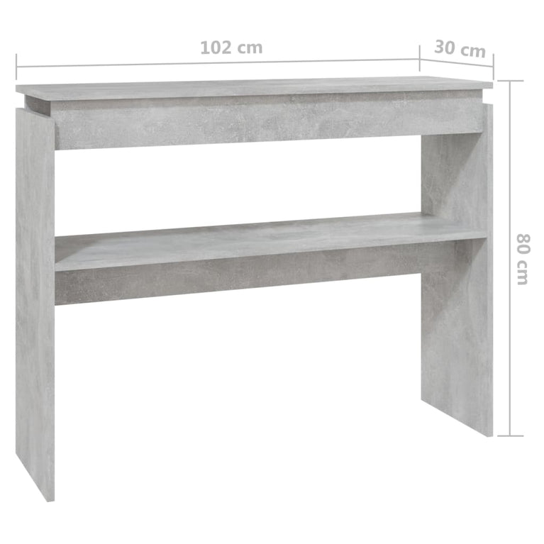 Wandtafel 102x30x80 cm spaanplaat betongrijs MeubelReus