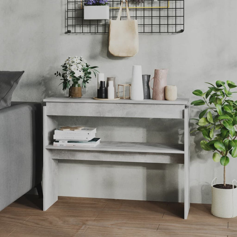Wandtafel 102x30x80 cm spaanplaat betongrijs MeubelReus