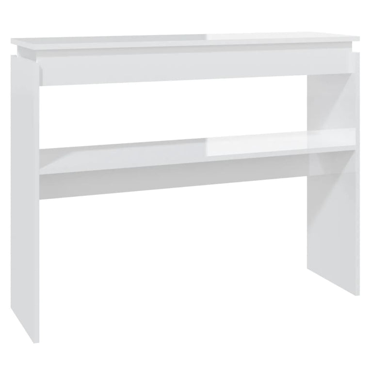 Wandtafel 102x30x80 cm spaanplaat hoogglans wit