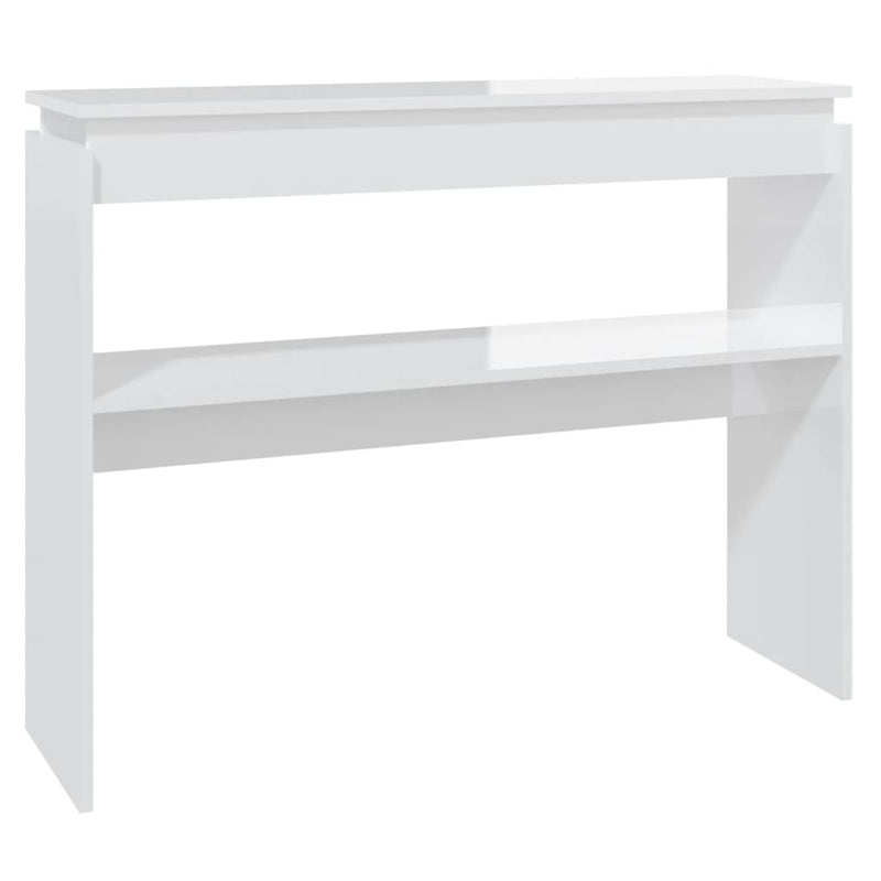 Wandtafel 102x30x80 cm spaanplaat hoogglans wit