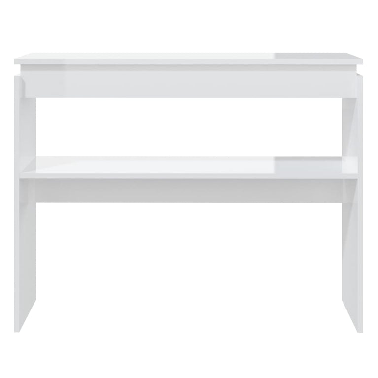Wandtafel 102x30x80 cm spaanplaat hoogglans wit