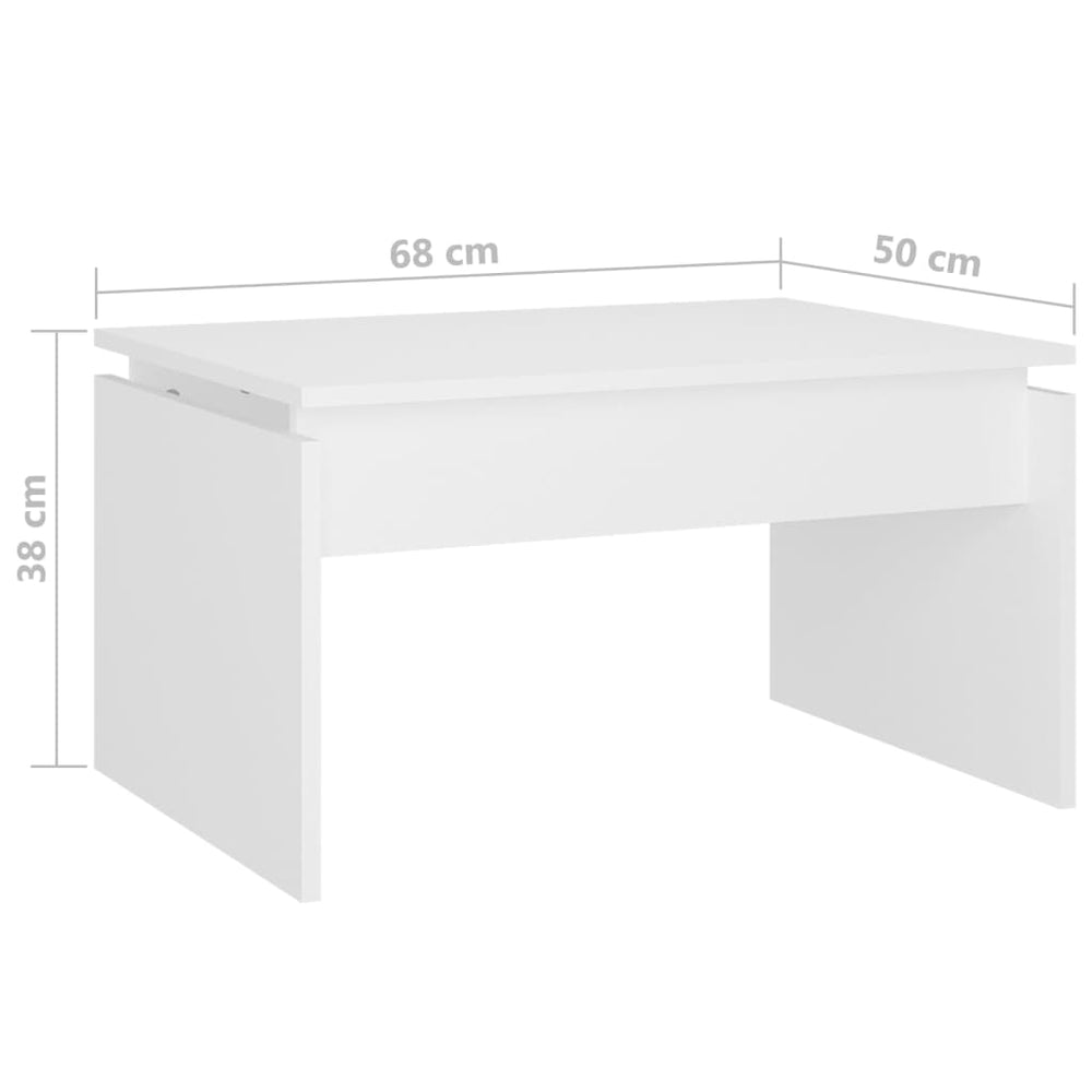 Salontafel 68x50x38 cm bewerkt hout wit MeubelReus