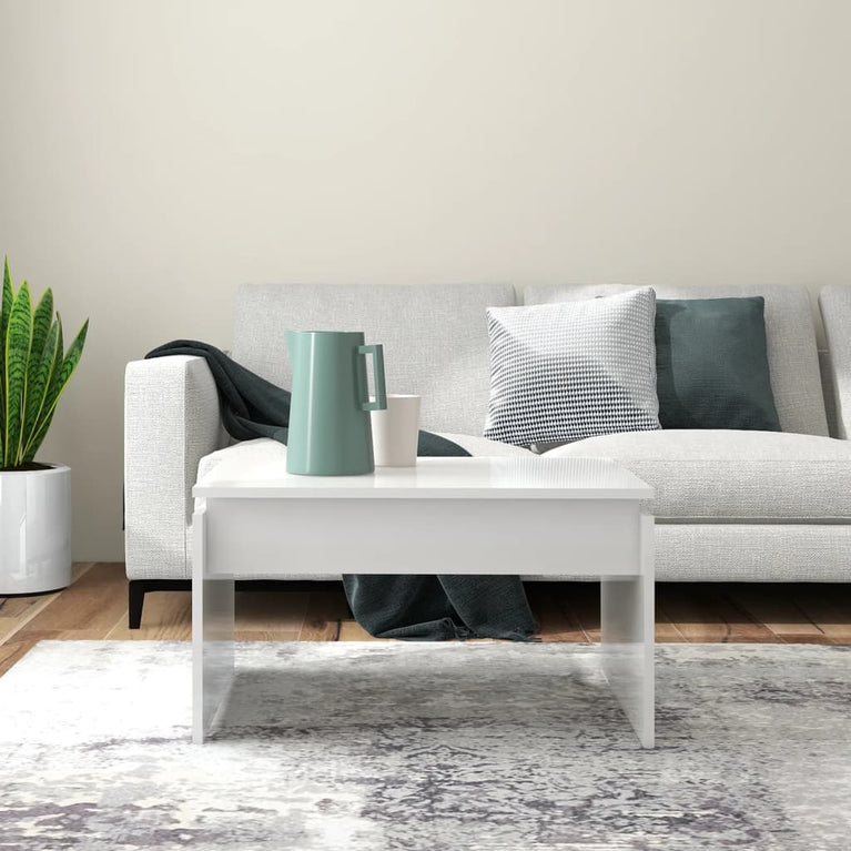 Salontafel 68x50x38 cm spaanplaat hoogglans wit MeubelReus