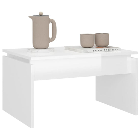 Salontafel 68x50x38 cm spaanplaat hoogglans wit MeubelReus