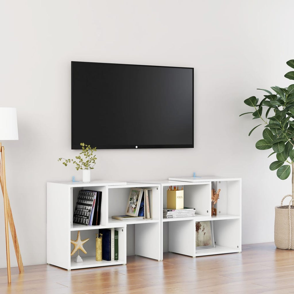 Tv-meubel 104x30x52 cm bewerkt hout wit MeubelReus