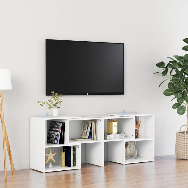 Tv-meubel 104x30x52 cm bewerkt hout wit MeubelReus