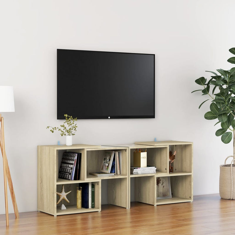 Tv-meubel 104x30x52 cm spaanplaat sonoma eikenkleurig MeubelReus