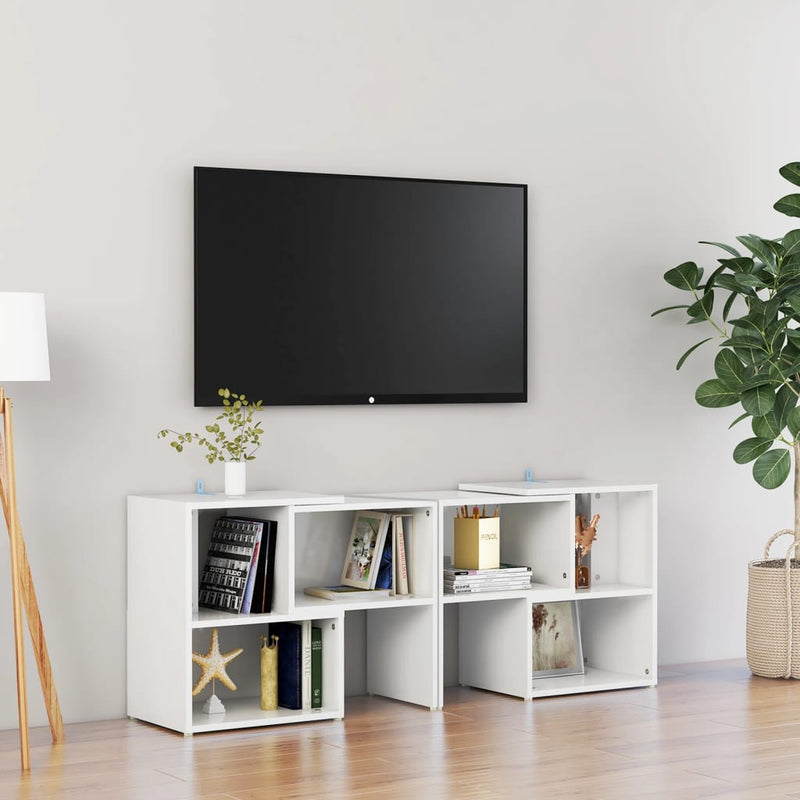 Tv-meubel 104x30x52 cm spaanplaat hoogglans wit MeubelReus