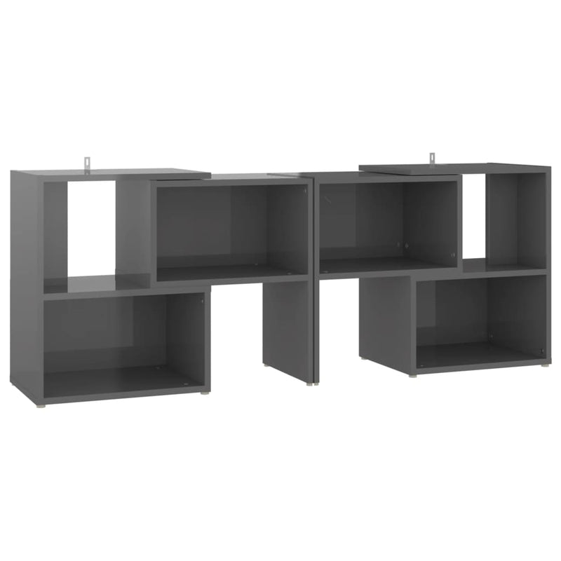 Tv-meubel 104x30x52 cm spaanplaat hoogglans grijs MeubelReus