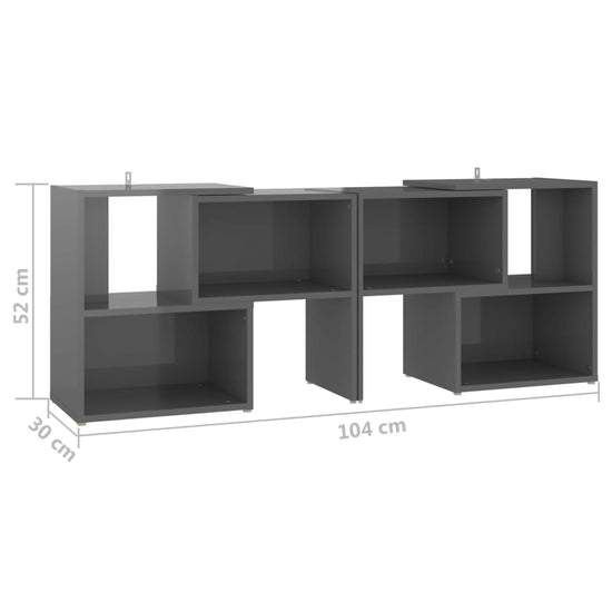 Tv-meubel 104x30x52 cm spaanplaat hoogglans grijs MeubelReus